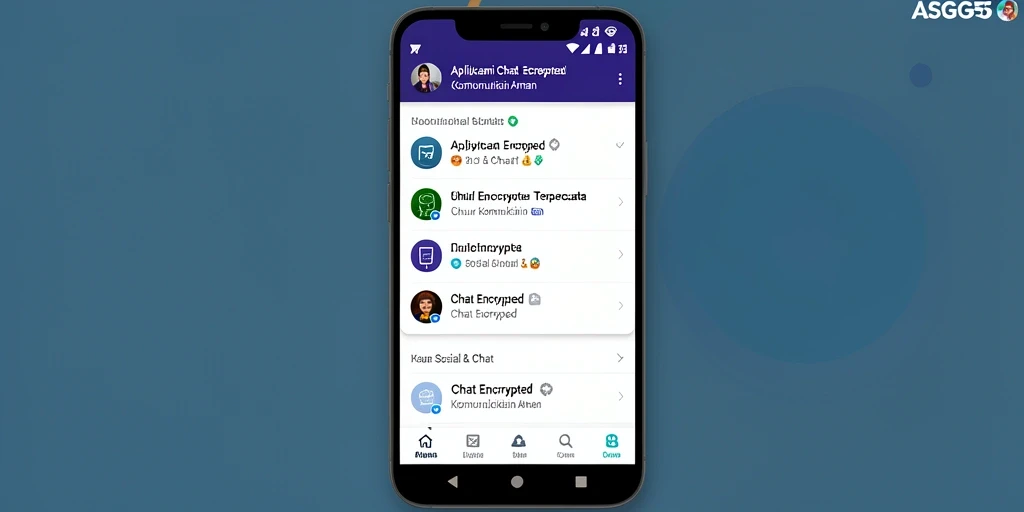 Antarmuka pengguna ASG55 yang sederhana dan fungsional untuk chat aman.