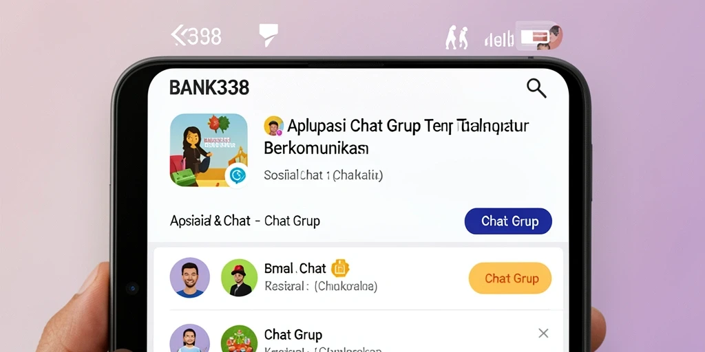 Tampilan antarmuka BANK338 dengan fitur Chat Grup yang mudah digunakan.