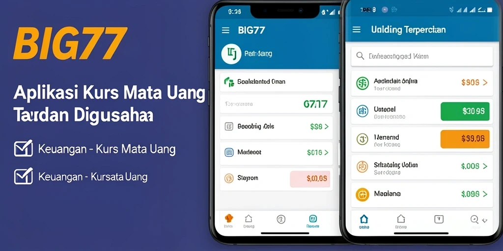 Tampilan antarmuka utama aplikasi BIG77 yang intuitif untuk Kurs Mata Uang.