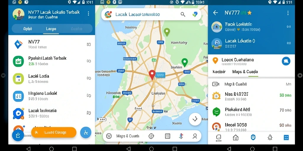 Tampilan antarmuka <strong>NV77</strong> yang informatif dan mudah digunakan untuk pelacakan lokasi.