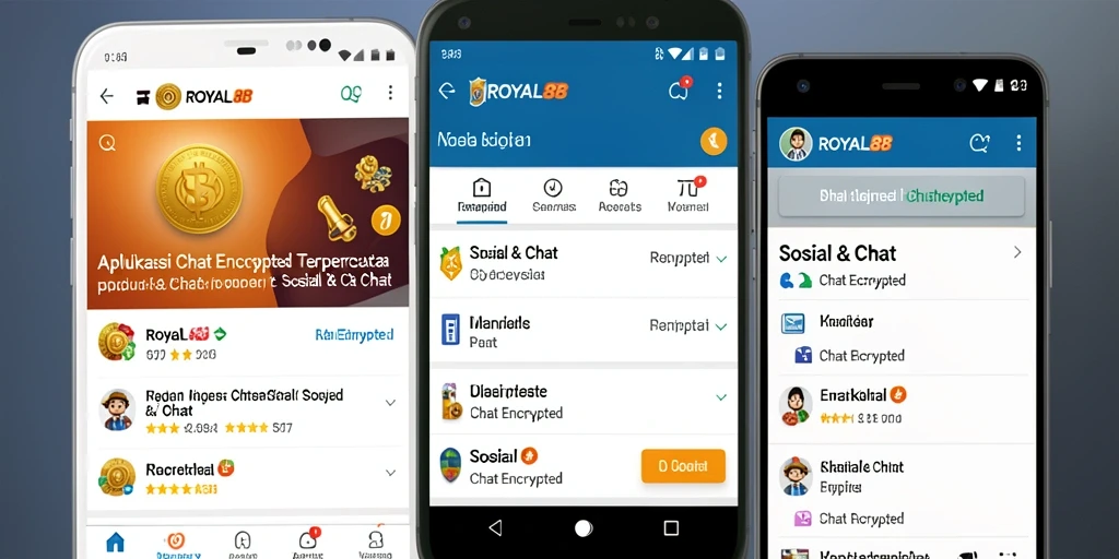 Antarmuka aplikasi ROYAL88 menampilkan fitur Chat Encrypted yang aman.