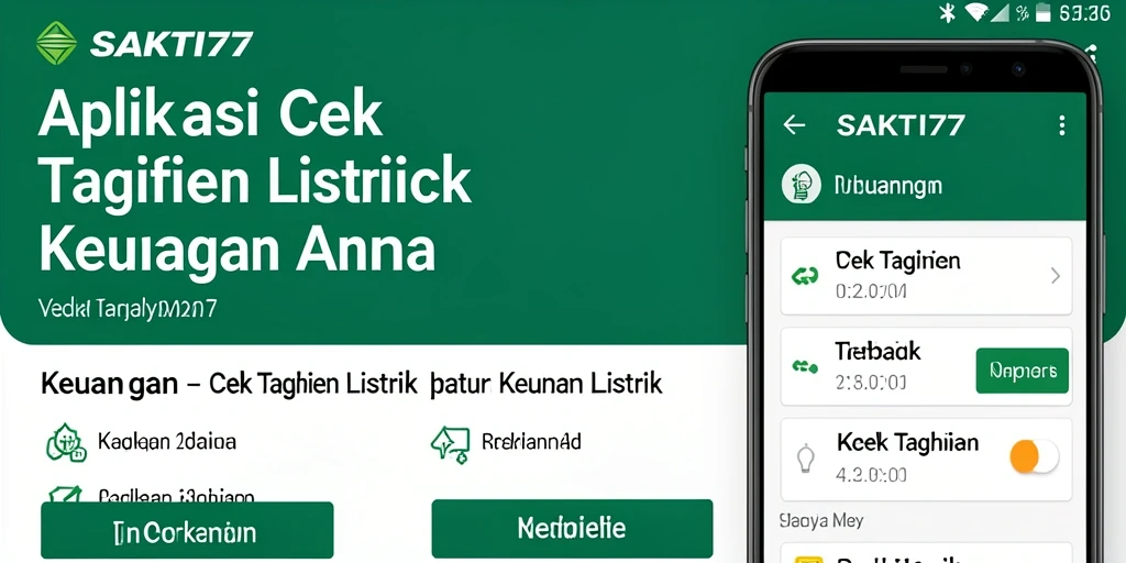 Tampilan antarmuka aplikasi SAKTI77 untuk cek tagihan listrik.