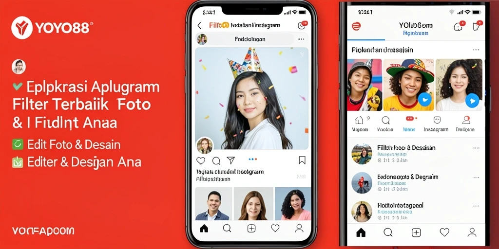 Tampilan antarmuka YOYO88 dengan berbagai pilihan filter Instagram.